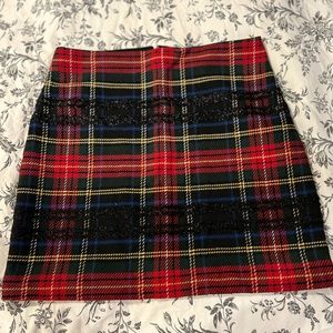 Red Plaid J.Crew Skirt Size 12